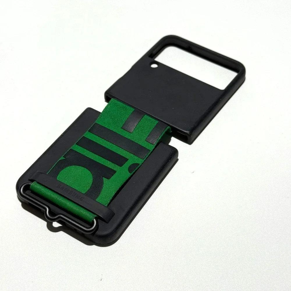 Genuine Samsung Galaxy Z Flip 4 Silicone Cover Case with Strap Black